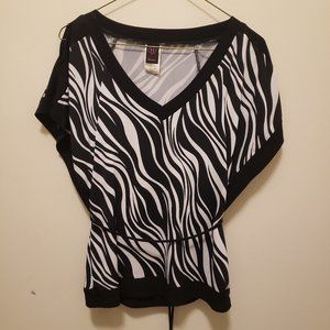 Wrapper Zebra-print Blouse
